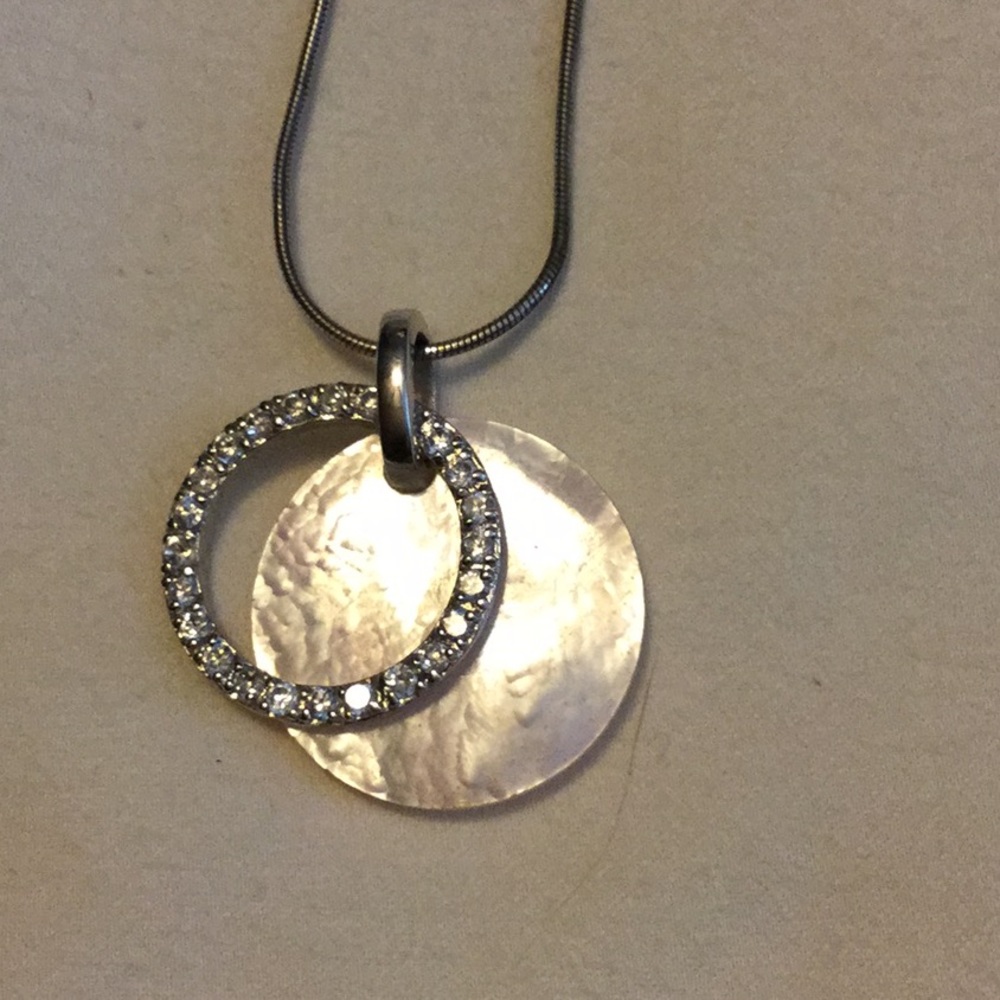 CZ Pearlized acrylic necklace